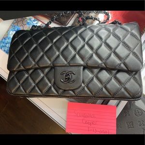 Black Jumbo flap bag